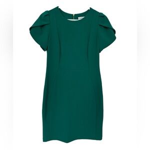 Women’s Calvin Klein Green Dress with Flutter Cap Sleeves. Size 8